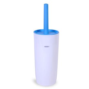 Четка за тоалетна - пластмасова - бяло и синьо - 34 см.