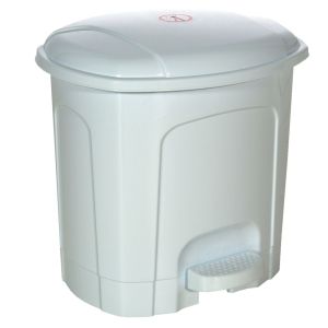 Кош за отпадъци за баня - пластмасов - бял - 3 л.