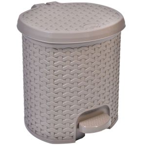 Кош за отпадъци за баня - бежов - ратан - 5.5 л.