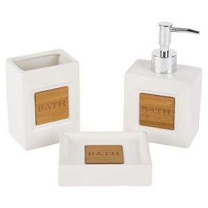 Керамичен комплект за баня - слонова кост - 3 ч.