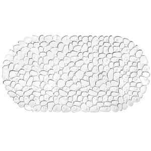 Противоплъзгаща постелка - бяла - камъчета - 38 х 69 см.