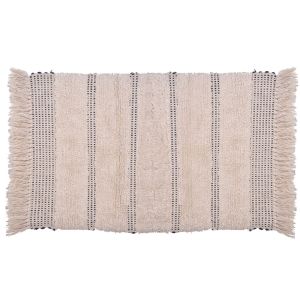 Изтривалка за баня - бежова - ресни - 60 х 40 см.