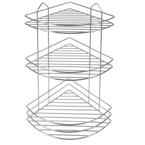 Ъглова етажерка за баня - метална - 3 нива - 47 х 23 см.