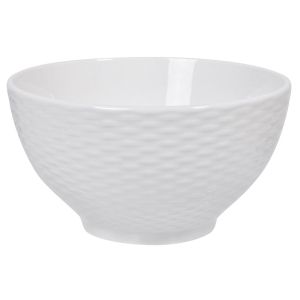 Купа за салата - релефна - бяла - порцелан - 700 мл.