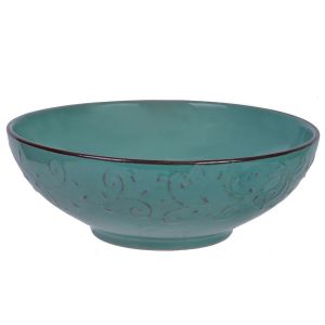 Салатиера - резедава - керамична - релефни шарки - 1.65 л.