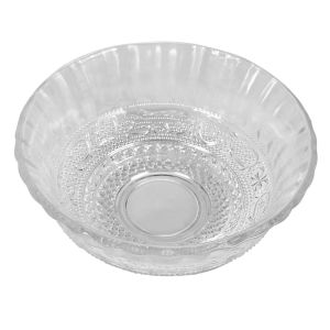 Купа за салата - стъклена - релефни орнаменти - 370 мл.