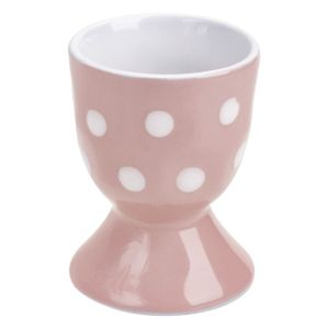 Поставка за яйце - керамична - розова - точки - 6.5 см.