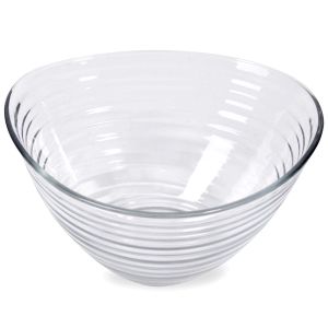 Купа - стъклена - прозрачно райе - 450 мл.