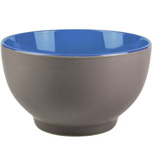Купа за ориз - керамична - сиво и синьо - 600 мл.