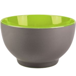 Купа за ориз - керамична - сиво и зелено - 600 мл.
