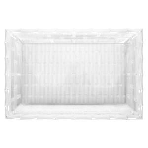 Чиния - правоъгълна - пластмасова - прозрачна - 42 х 28 х 3 см.