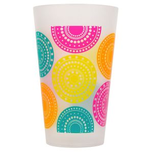 Чаша - пластмасова - цветни кръгове - 470 мл.