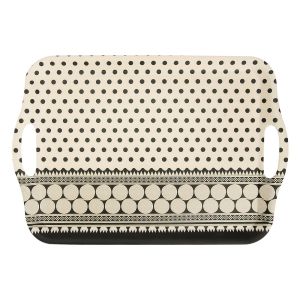 Чиния - поднос - бамбук - точки - 42 х 29 см.