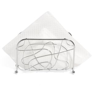 Салфетник - метален - сребрист - 13 см.