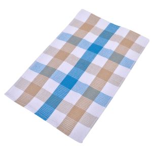 Кухненска кърпа - синьо-бежово каре - 40 х 60 см.
