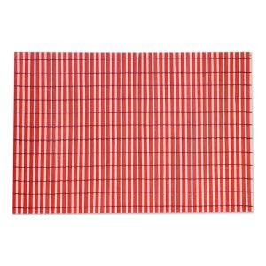 Подложка за хранене - бамбукова - червено райе - 30 х 45 см.