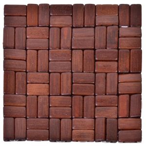 Подложка за горещи съдове - дървена - кафява - 17 х 17 см.