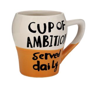 Керамична чаша - бяло и оранжево - 200 мл.