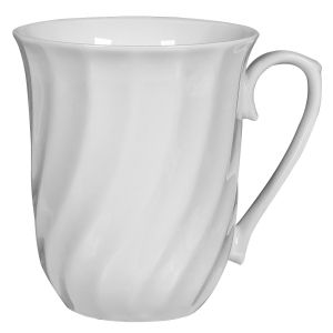 Чаша - порцеланова - бяла - вълнообразна - 360 мл.