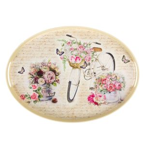 Табла за сервиране - пластмасова - екрю - Vintage - 42.5 х 31 см.