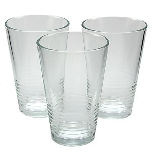 Чаша - стъклена - райе - 340 мл. - 3 бр.