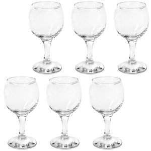 Чаша със столче - стъклена - прозрачна - 270 мл. - 6 бр.