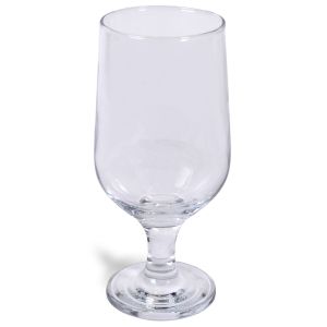 Чаша за бира - със столче - стъклена - прозрачна - 375 мл.