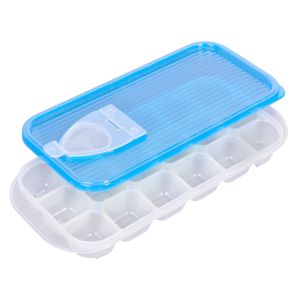 Форма за лед - пластмасова - син капак - 18 отделения