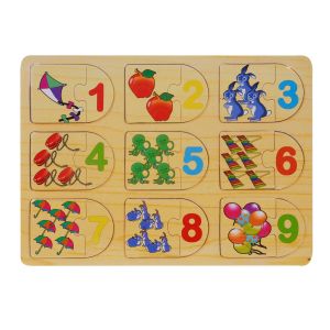 Образователен пъзел - Числа - дървен - 9 части