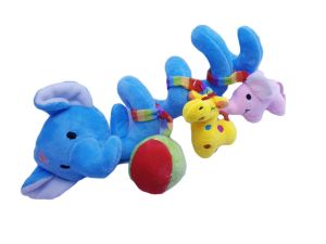 Бебешка плюшена спирала - слонче - синя