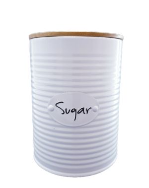 Захарница - метална - бяла