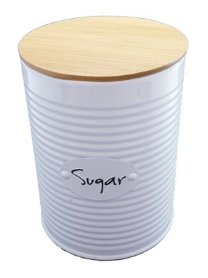 Захарница - метална - бяла