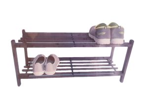 Етажерка за обувки - дървена - 2 нива - 30 см.