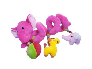 Бебешка плюшена спирала - слонче - розова