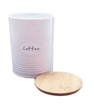 Кутия за кафе - метална - бяла