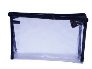 Плажен несесер - прозрачен - черен