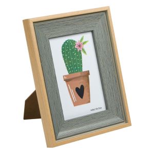 Рамка за снимка - дървена - двойна - със стойка - 10 x 15 см.