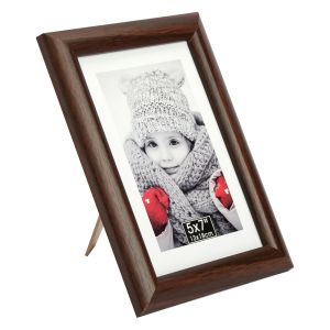 Рамка за снимка - дървена - тъмно кафява - със стойка - 13 x 18 см.