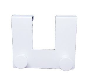 Закачалка за врата - метална - бяла - 12.5 см.