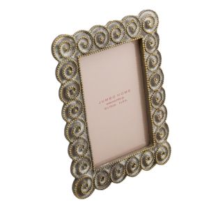 Рамка за снимка - златисти спирали - със стойка - 10 x 15 см.