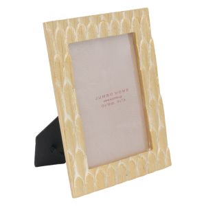 Рамка за снимка - златисти пера - със стойка - 13 x 18 см.