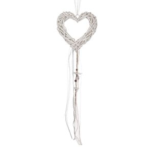 Висяща декорация - сърце - бяло - 20 х 20 см.