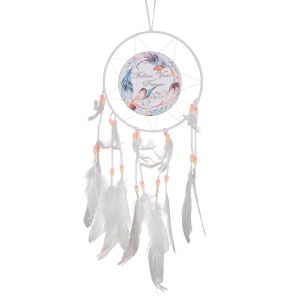 Висяща декорация - Dreamcatcher - бял - 50 см.