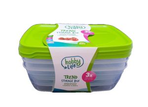 Кутия за храна - пластмасова - 2 л. - 3 бр.