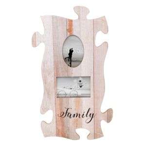 Декоративна табела - пъзел - 55 х 32 см. - с рамка за 2 снимки