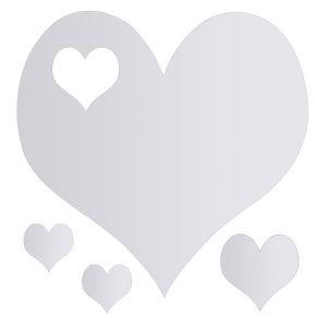 Стикери за стена - сърца - огледални - 4 бр.