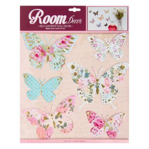 3D стикери за стена - пеперуди - цветни - 6 бр.