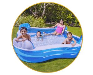 Басейн - семеен - синьо и бяло