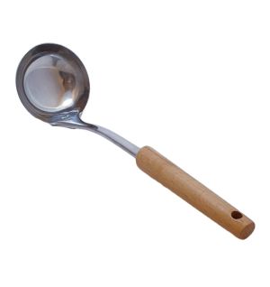Черпак - метален - дървена дръжка - 33 см.