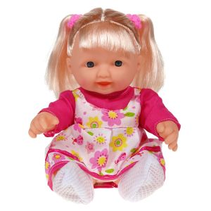 Кукла момиченце - с рокличка с цветя - 25 см.